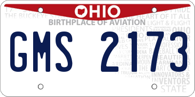 OH license plate GMS2173