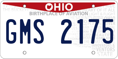 OH license plate GMS2175