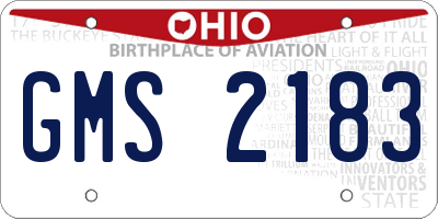 OH license plate GMS2183