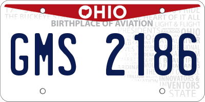 OH license plate GMS2186