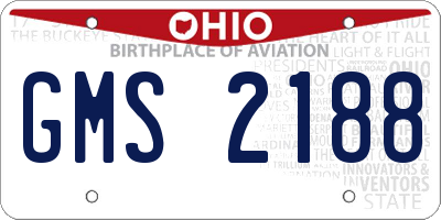 OH license plate GMS2188