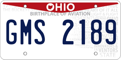 OH license plate GMS2189