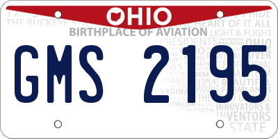 OH license plate GMS2195