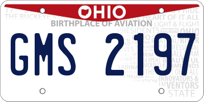 OH license plate GMS2197