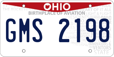 OH license plate GMS2198