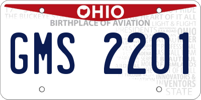 OH license plate GMS2201