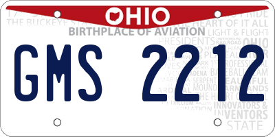 OH license plate GMS2212