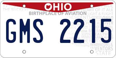 OH license plate GMS2215