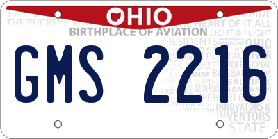 OH license plate GMS2216