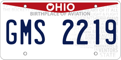 OH license plate GMS2219