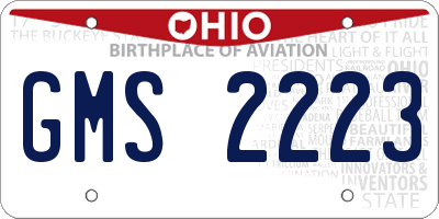 OH license plate GMS2223