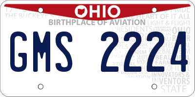 OH license plate GMS2224