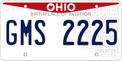 OH license plate GMS2225