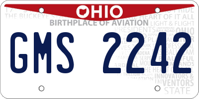 OH license plate GMS2242