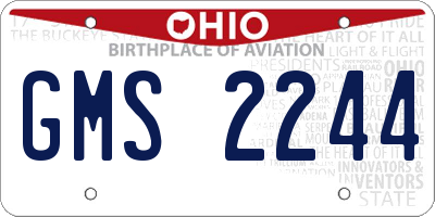 OH license plate GMS2244