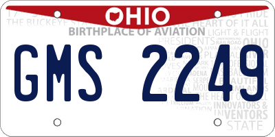 OH license plate GMS2249