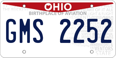 OH license plate GMS2252