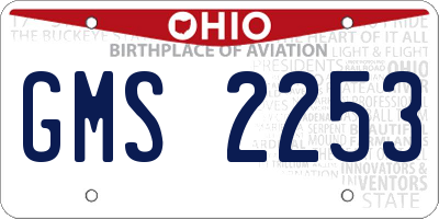 OH license plate GMS2253