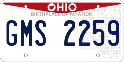 OH license plate GMS2259