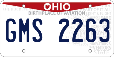 OH license plate GMS2263