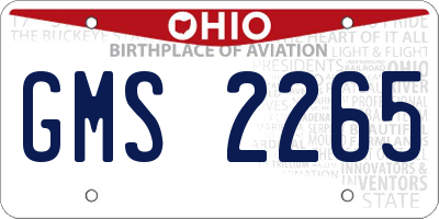 OH license plate GMS2265