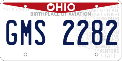 OH license plate GMS2282