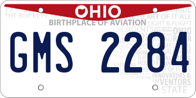 OH license plate GMS2284