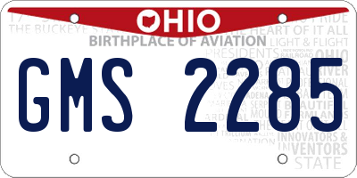 OH license plate GMS2285