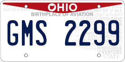 OH license plate GMS2299