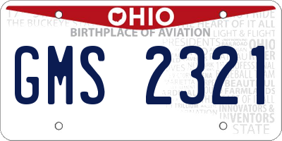 OH license plate GMS2321