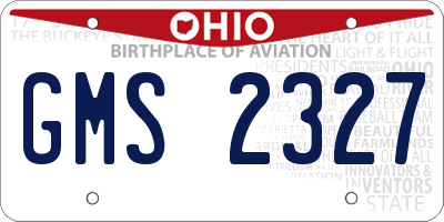 OH license plate GMS2327