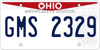 OH license plate GMS2329