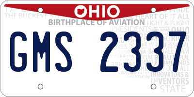 OH license plate GMS2337