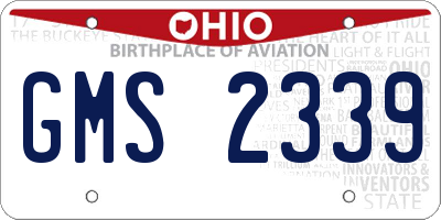 OH license plate GMS2339