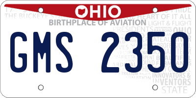 OH license plate GMS2350