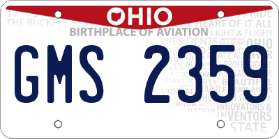 OH license plate GMS2359