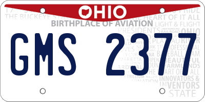 OH license plate GMS2377