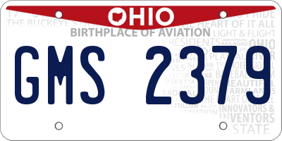 OH license plate GMS2379