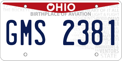 OH license plate GMS2381