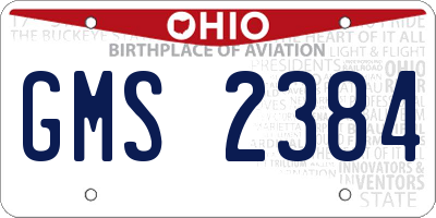 OH license plate GMS2384