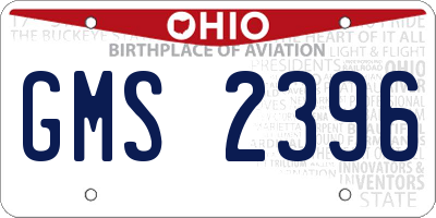 OH license plate GMS2396