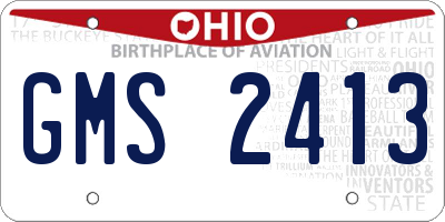 OH license plate GMS2413