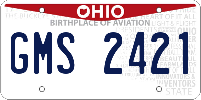 OH license plate GMS2421