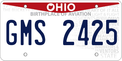 OH license plate GMS2425