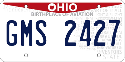 OH license plate GMS2427