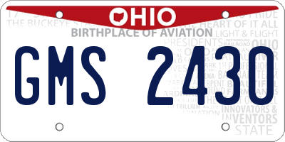 OH license plate GMS2430