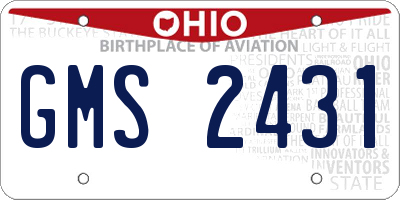 OH license plate GMS2431