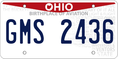 OH license plate GMS2436