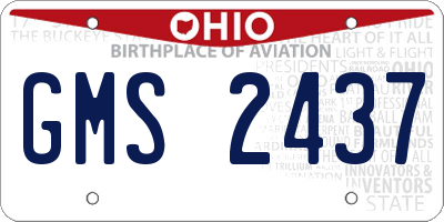 OH license plate GMS2437