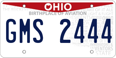 OH license plate GMS2444